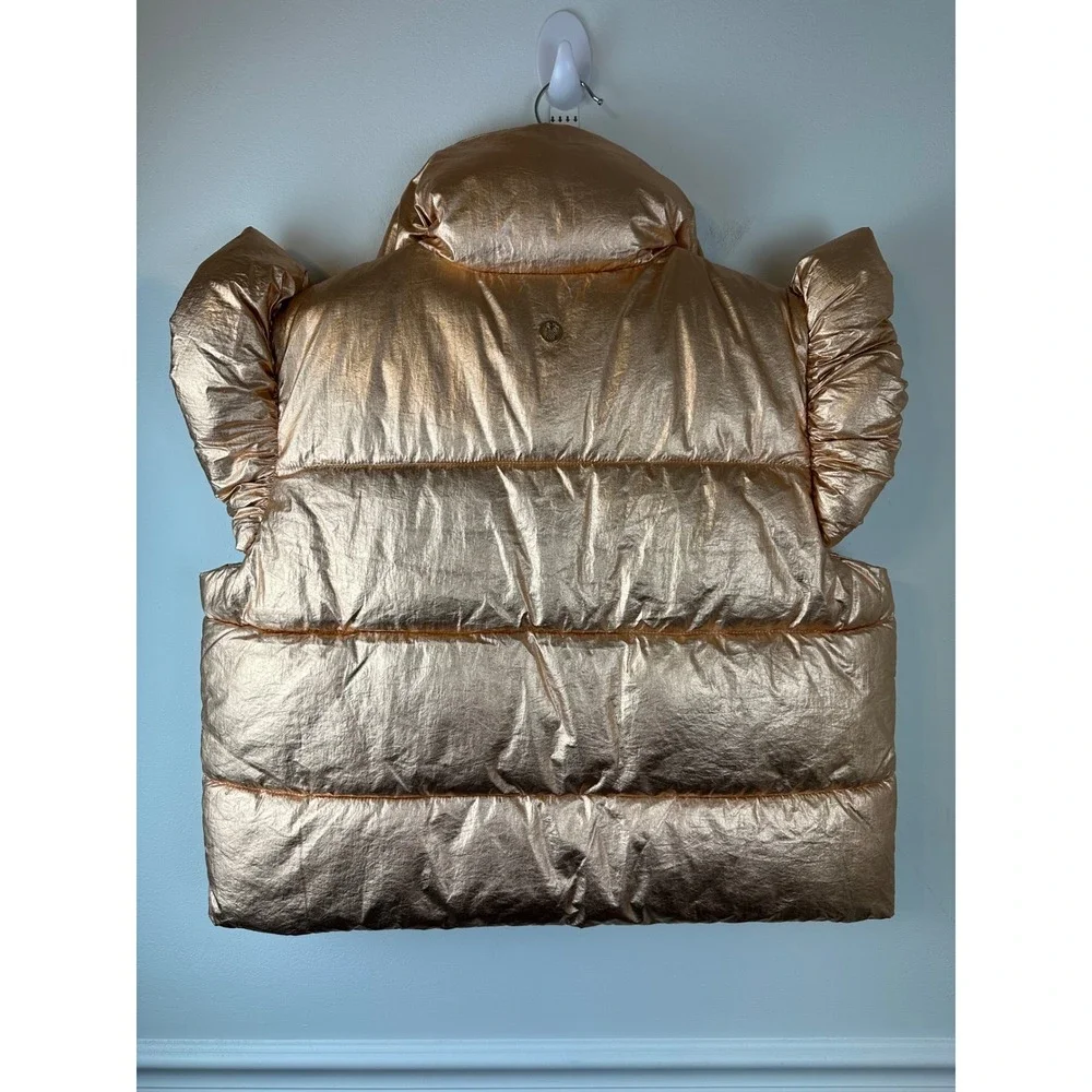 SIMPLY SOUTHERN Metallic Gold Puffy Vest Lightweight Zip Front NWT XL/XXL